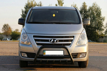Hyundai H300, H1, Starex 2008-2020 гг. Кенгурятник WT003 Черный Нержавейка фото 1