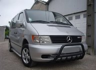 Mercedes Vito W638 1996-2003 гг. Кенгурятник WT003 Черный (Нержавеющая сталь) фото 1