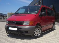 Mercedes Vito W638 1996-2003 гг. Кенгурятник WT003 Черный (Нержавеющая сталь) фото 3