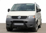 Volkswagen T5 Transporter 2003-2010 гг. Кенгурятник WT003 Черный (Нержавеющая сталь) фото 1