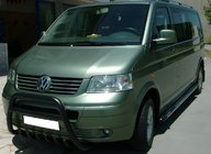 Volkswagen T5 Transporter 2003-2010 гг. Кенгурятник WT003 Черный (Нержавеющая сталь) фото 3