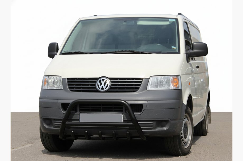 Volkswagen T5 Multivan 2003–2010 гг. Кенгурятник WT003 Черный (Нержавеющая сталь) Image