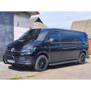 Кенгурятник WT003 Черный (Нержавеющая сталь) Volkswagen T6 2015-2024 гг. фото 1