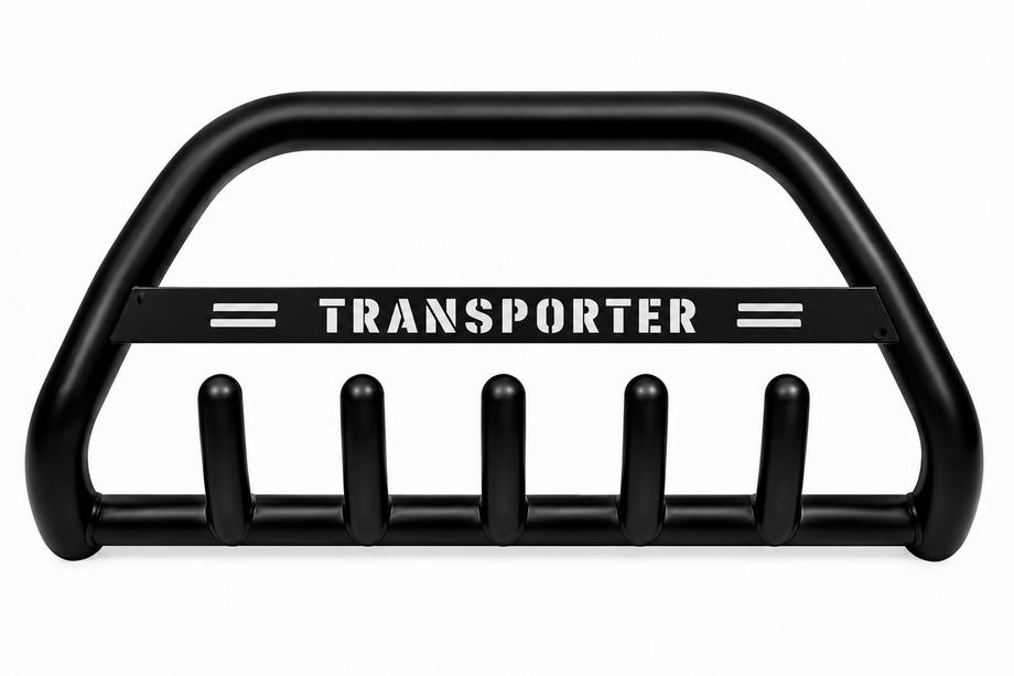Volkswagen T4 Transporter 1990-2003 гг. Кенгурятник WT004 Черный (Нержавейка) Фото 2