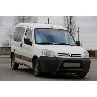 Кенгурятник WT003 Black (нерж) Citroen Berlingo 1996-2008 гг. фото 1