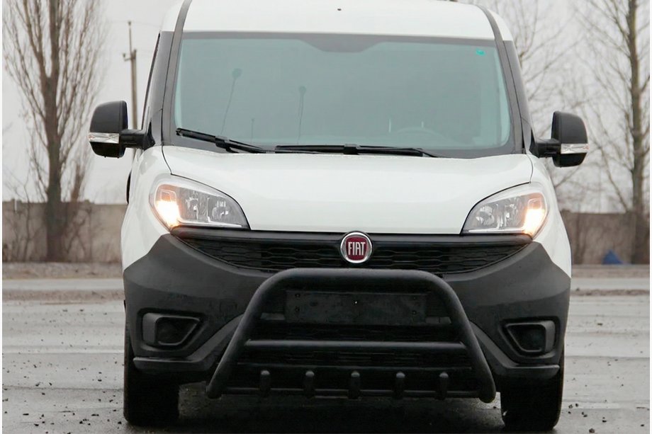 Fiat Doblo II 2010-2022 гг. Кенгурятник WT003 Black (нерж.) Image