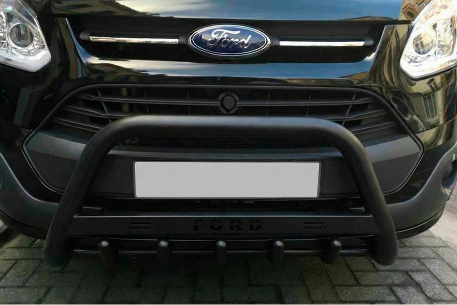 Ford Custom 2013-2022 гг. Кенгурятник WT004 Black (нерж) Image
