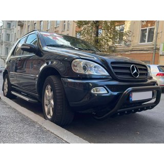 Кенгурятник WT003 Black (нерж.) Mercedes ML W163 1997-2005 гг. фото 3