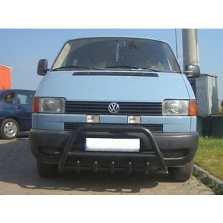 Передний силовой бампер WT003 Черный Нержавейка Volkswagen T4 Caravelle/Multivan 1990–2003 гг. фото 1