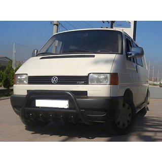 Передний силовой бампер WT003 Черный Нержавейка Volkswagen T4 Caravelle/Multivan 1990–2003 гг. фото 2