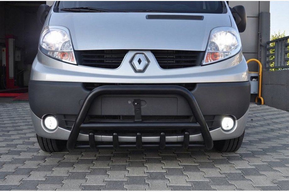 Opel Vivaro 2001–2015 гг. Кенгурятник WT003 Черный (Нержавеющая сталь) Image