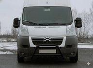Opel Movano 2021- гг. Передняя дуга WT003 Черная (нерж. сталь) фото 4