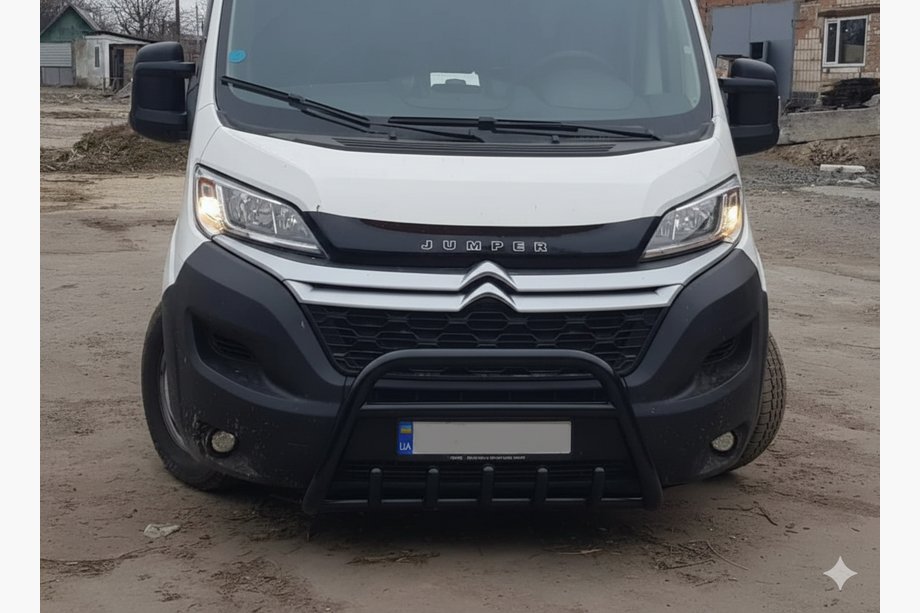 Opel Movano 2021- гг. Передняя дуга WT003 Черная (нерж. сталь) Image