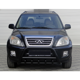Передний силовой бампер WT003 Черный Нержавейка Chery Tiggo 1 2005-2016 гг. фото 1