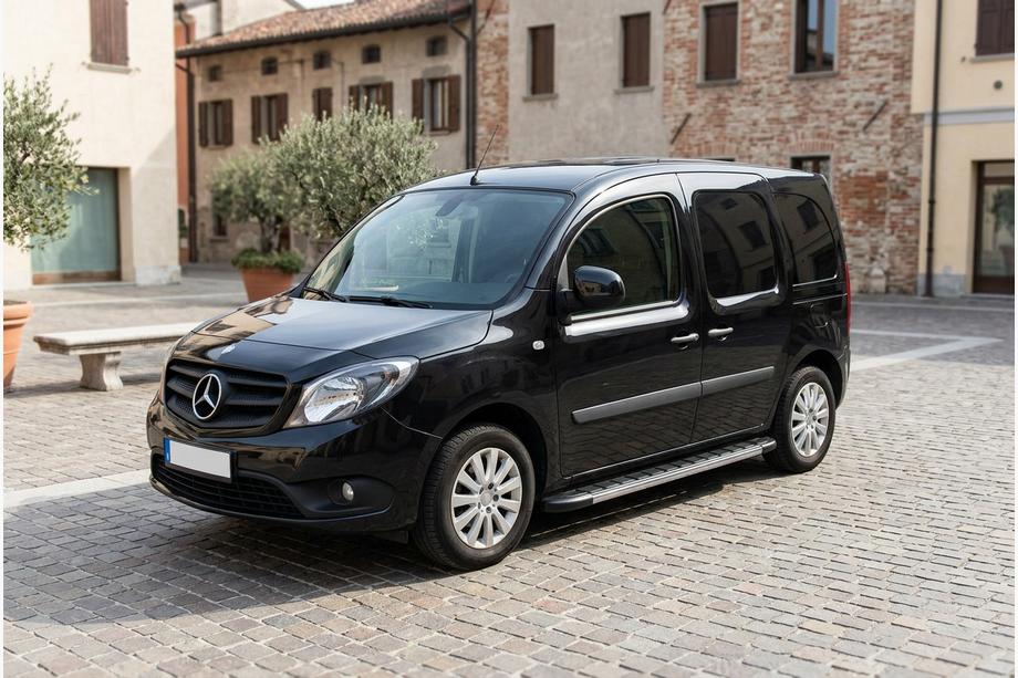 Mercedes Citan 2013-2021 гг. Боковые Подножки Duru (2 шт., Алюминий) Image