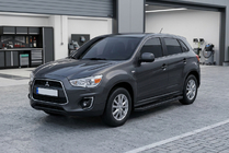 Mitsubishi ASX 2010-2023 гг. Боковые Подножки Allmond Black (2 шт., Алюминий) фото 1