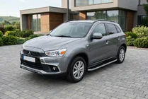 Mitsubishi ASX 2010-2023 гг. Боковые Подножки Tayga Grey (2 шт., Алюминий) фото 1