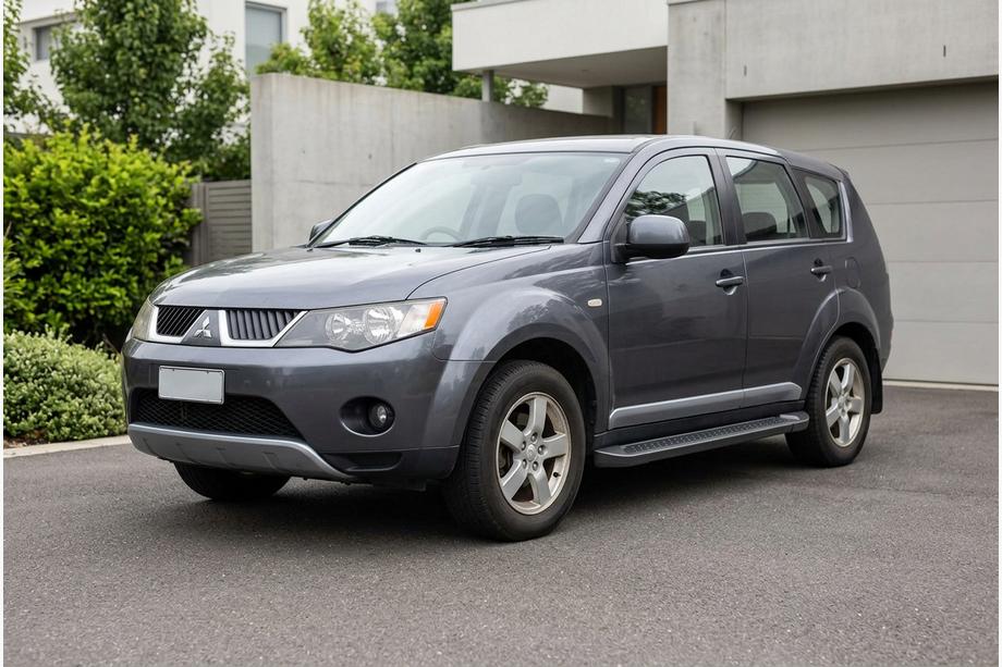 Mitsubishi Outlander 2006-2012 гг. Боковые Подножки Allmond Black (2 шт., Алюминий) Image