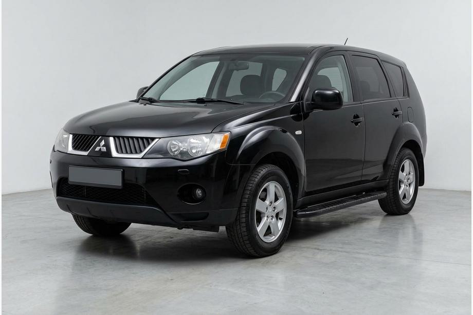 Mitsubishi Outlander 2006-2012 гг. Боковые пороги Bosphorus Black (2 шт., алюминий) Image