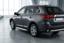 Mitsubishi Outlander 2012-2021 гг. Боковые Подножки Allmond Grey (2 шт., Алюминий) фото 1