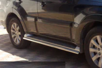 Mitsubishi Pajero Wagon IV 2006-2021 гг. Боковые трубы (2 шт., нержавейка) фото 2