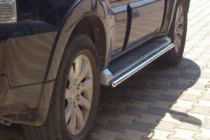 Mitsubishi Pajero Wagon IV 2006-2021 гг. Боковые трубы (2 шт., нержавейка) фото 3