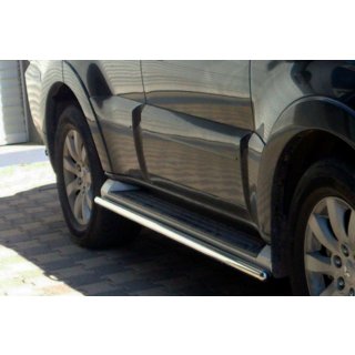 Боковые трубы (2 шт., нержавейка) Mitsubishi Pajero Wagon IV 2006-2021 гг. фото 1