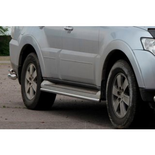 Боковые трубы (2 шт., нержавейка) Mitsubishi Pajero Wagon IV 2006-2021 гг. фото 4