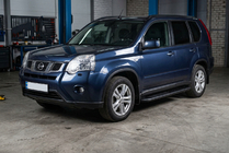 Nissan X-trail T31 2007-2014 гг. Боковые пороги Bosphorus Black (2 шт., алюминий) фото 1