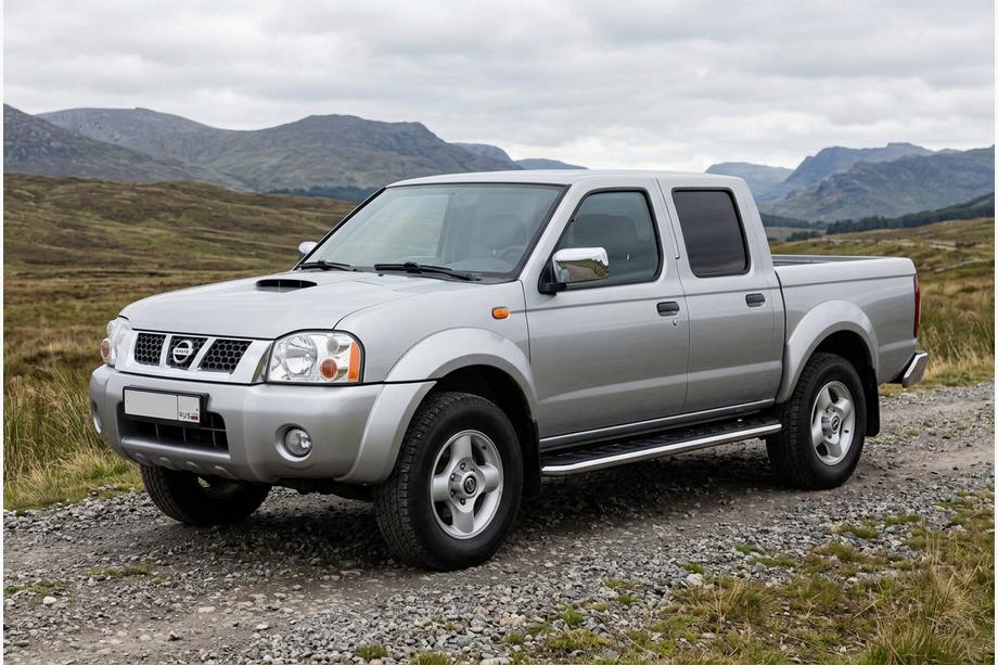 Nissan NP300 1999-2015 гг. Боковые Подножки Maydos V1 (2 шт., Алюминий и Нержавейка) Image