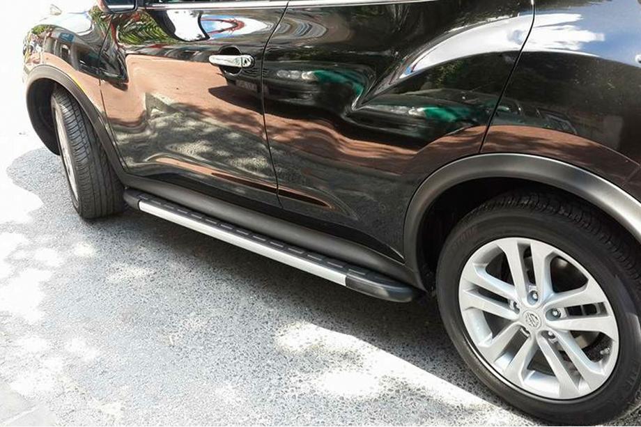 Nissan Juke 2010-2019 гг. Боковые Подножки Duru (2 шт., Алюминий) Image