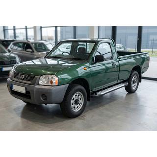 Боковые пороги Allmond Grey (2 шт., алюминий) Nissan NP300 1999-2015 гг. фото 1