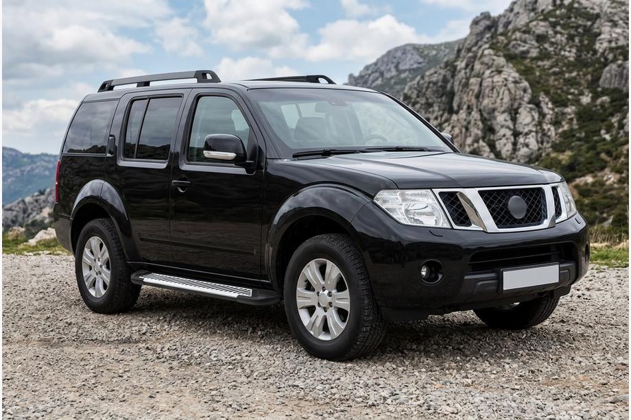 Nissan Pathfinder R51 2005-2014 гг. Боковые Подножки Line (2 шт., Алюминий) Image