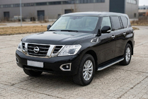 Nissan Patrol Y62 2010-2024 гг. Боковые Подножки Tayga Grey (2 шт., Алюминий) фото 1
