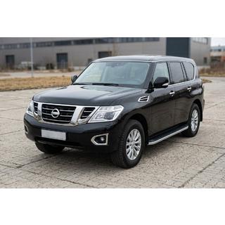 Боковые Подножки Tayga Grey (2 шт., Алюминий) Nissan Patrol Y62 2010-2024 гг. фото 1
