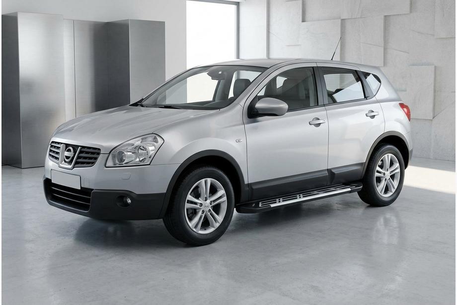Nissan Qashqai 2007-2010 гг. Боковые Подножки Sunrise (2 шт., Алюминий) Image