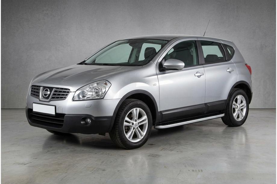 Nissan Qashqai 2007-2010 гг. Боковые Подножки Tayga Grey (2 шт., Алюминий) Image