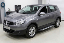 Nissan Qashqai 2010-2014 гг. Боковые Подножки Line (2 шт., Алюминий) фото 1