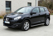 Nissan Qashqai 2010-2014 гг. Боковые Подножки Maydos V1 (2 шт., Алюминий и Нержавейка) фото 1