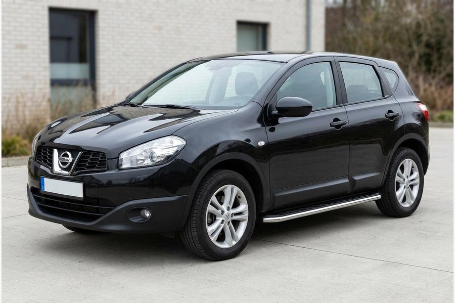 Nissan Qashqai 2010-2014 гг. Боковые Подножки Maydos V1 (2 шт., Алюминий и Нержавейка) Image
