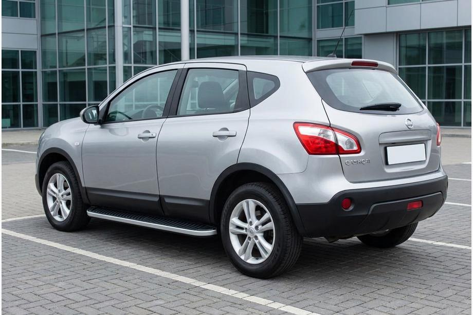 Nissan Qashqai 2010-2014 гг. Боковые Подножки Tayga Grey (2 шт., Алюминий) Image