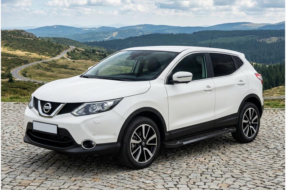 Nissan Qashqai 2014-2021 гг. Боковые Подножки RedLine Black (2 шт., Алюминий) Image