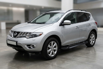 Nissan Murano 2008-2014 гг. Боковые Подножки RedLine Black (2 шт., Алюминий) фото 1