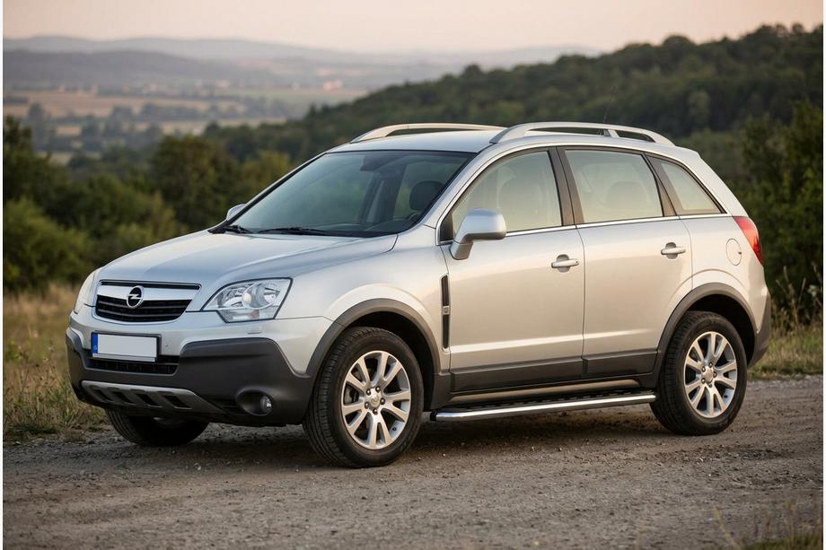 Opel Antara 2006-2017 гг. Боковые Подножки Maydos V1 (2 шт., Алюминий и Нержавейка) Image