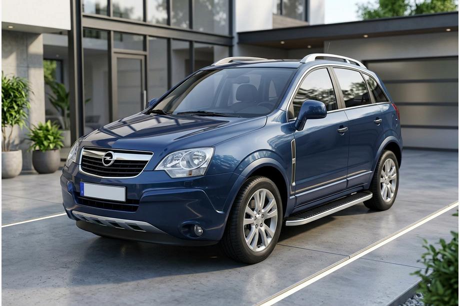 Opel Antara 2006-2017 гг. Боковые Подножки Tayga Grey (2 шт., Алюминий) 2016-2018 Image