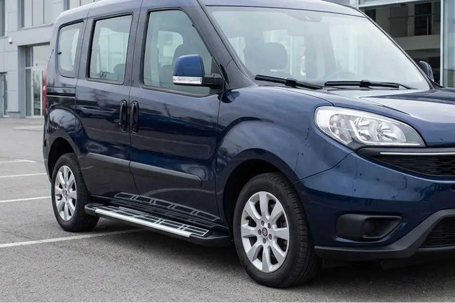 Opel Combo 2012-2018 гг. Боковые Подножки Sunrise (2 шт., Алюминий) Image