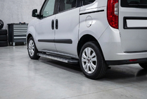 Opel Combo 2012-2018 гг. Боковые Подножки Duru (2 шт., Алюминий) фото 1