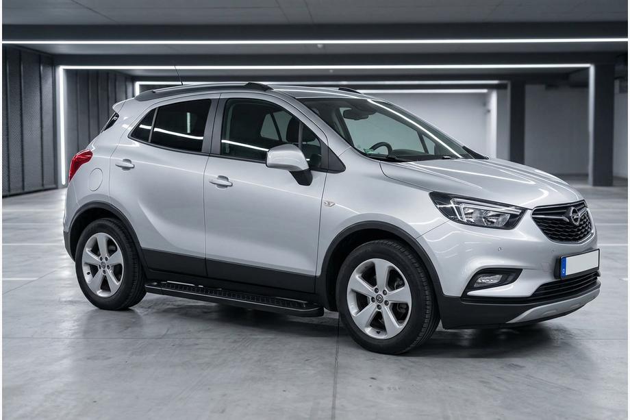 Opel Mokka 2012-2021 гг. Боковые Подножки Allmond Black (2 шт., Алюминий) Image
