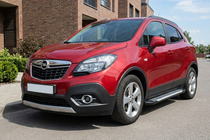 Opel Mokka 2012-2021 гг. Боковые Подножки Line (2 шт., Алюминий) фото 1