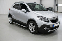 Opel Mokka 2012-2021 гг. Боковые Подножки Tayga Grey (2 шт., Алюминий) фото 1